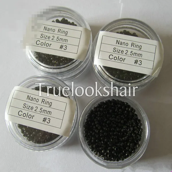 1000pcs / bottle Micro Rings 2.5mm Nano Rings For Nano Link Hair Extension Blonde Nano Ring