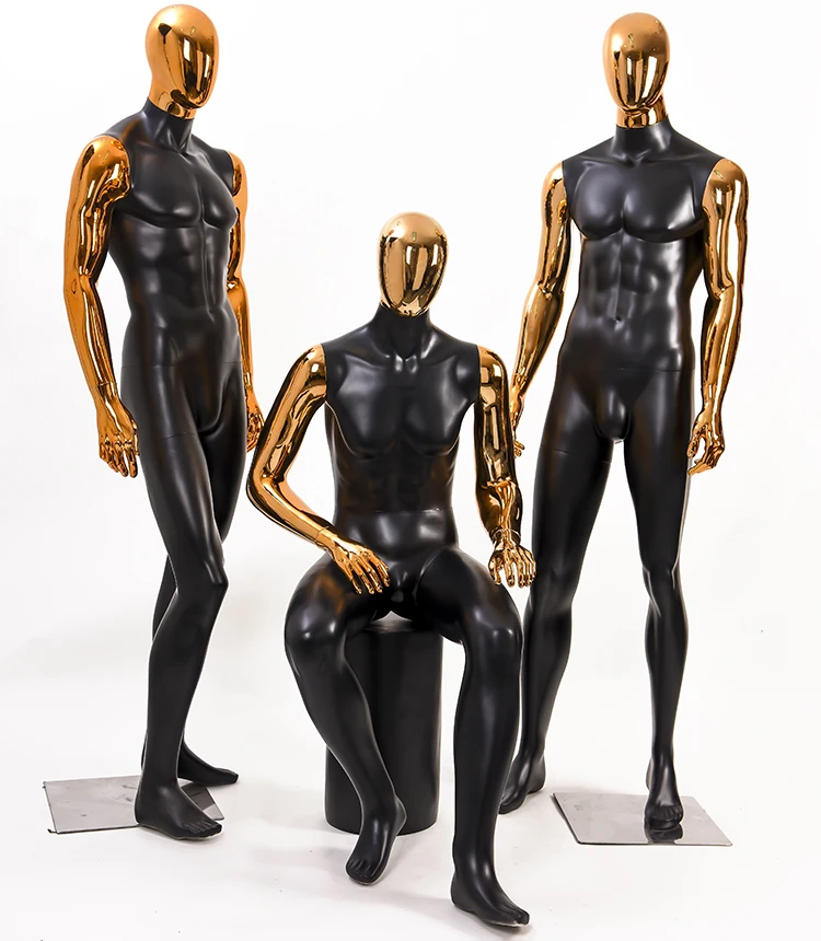 Fashion Style Electroplate Male Mannequin Fiberglass Men Model Factory Direct Sell Customized