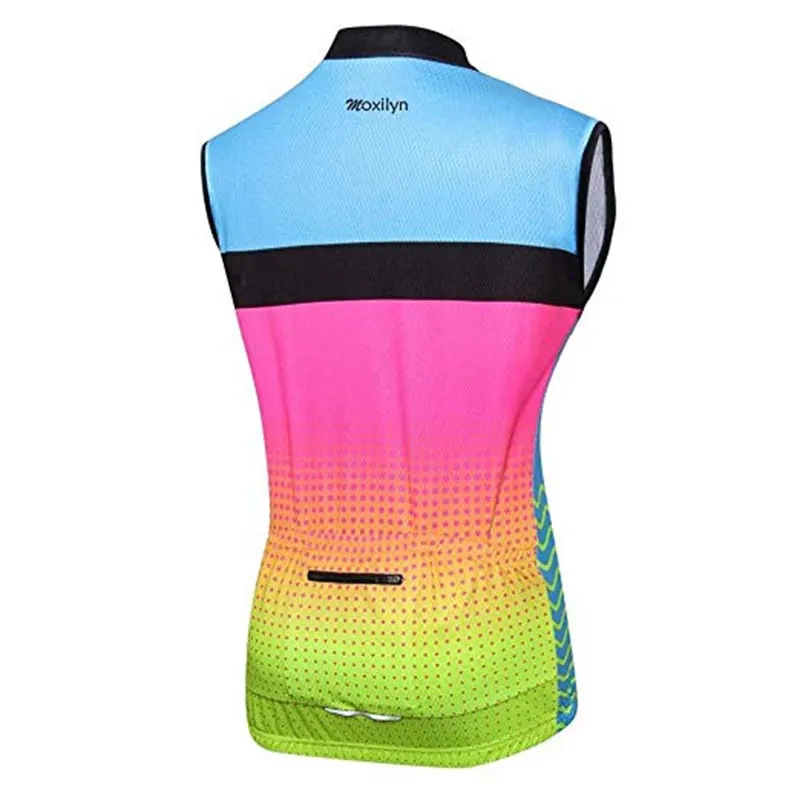 Moxilyn Women's Cycling Vests Jerseys Breathable Mesh UV Protection Biking Sleeveless Clothing Ladies Bicycle Tights