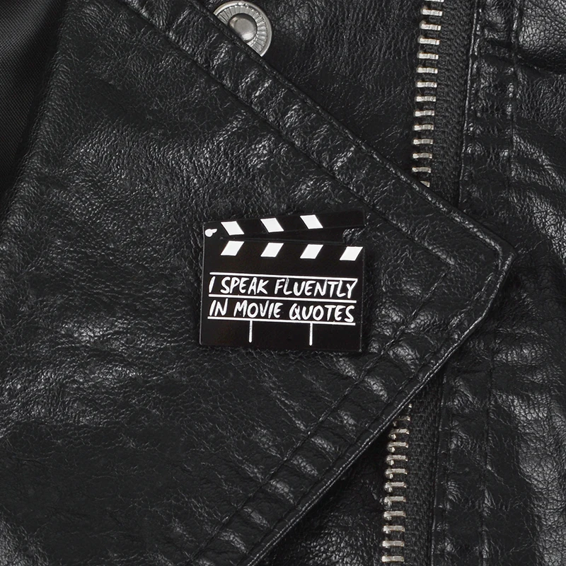 Hollywood Movie Clapperboard Lapel pins Brooch Cinema Favor Pins Backpack Bag Hat Leather Jackets Fashion Accessory