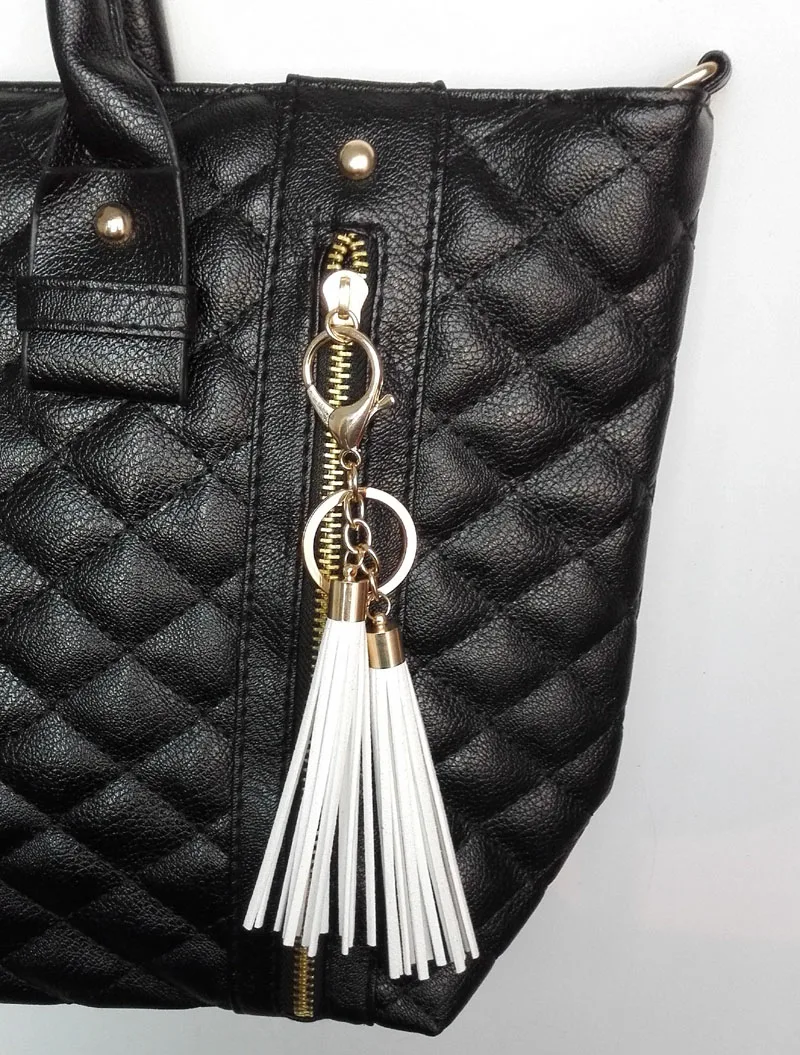 Tassel Key Chain women Tassel KeyChain bag accessory - New fashion 2 suede Tassels Car Key ring fringe jewelry #17020