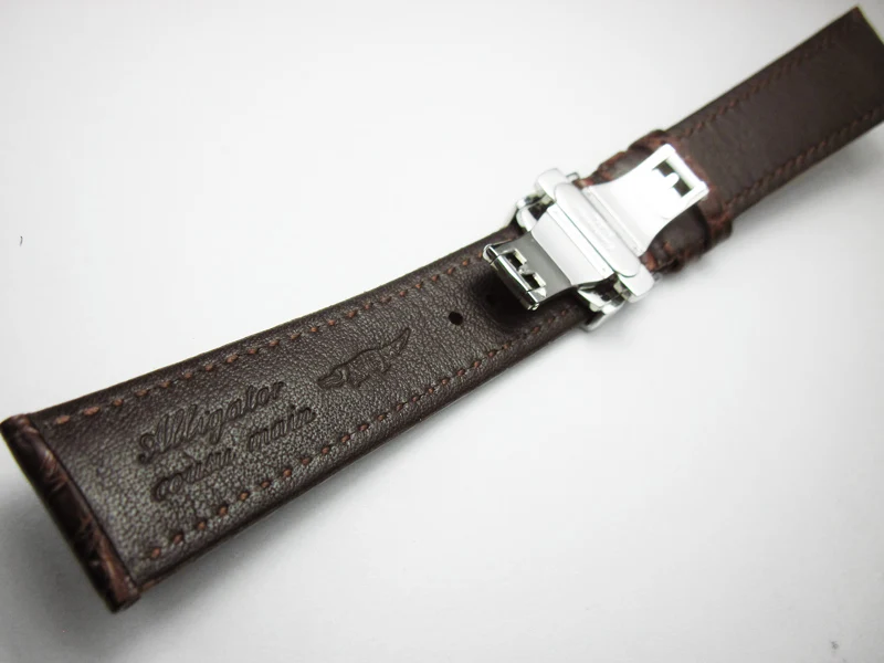 Handmade Soft High Quality Crocodile Genuine Leather Watchband 18mm19mm 20mm 21mm 22mm Brown Watch band strap for Seiko Tissot