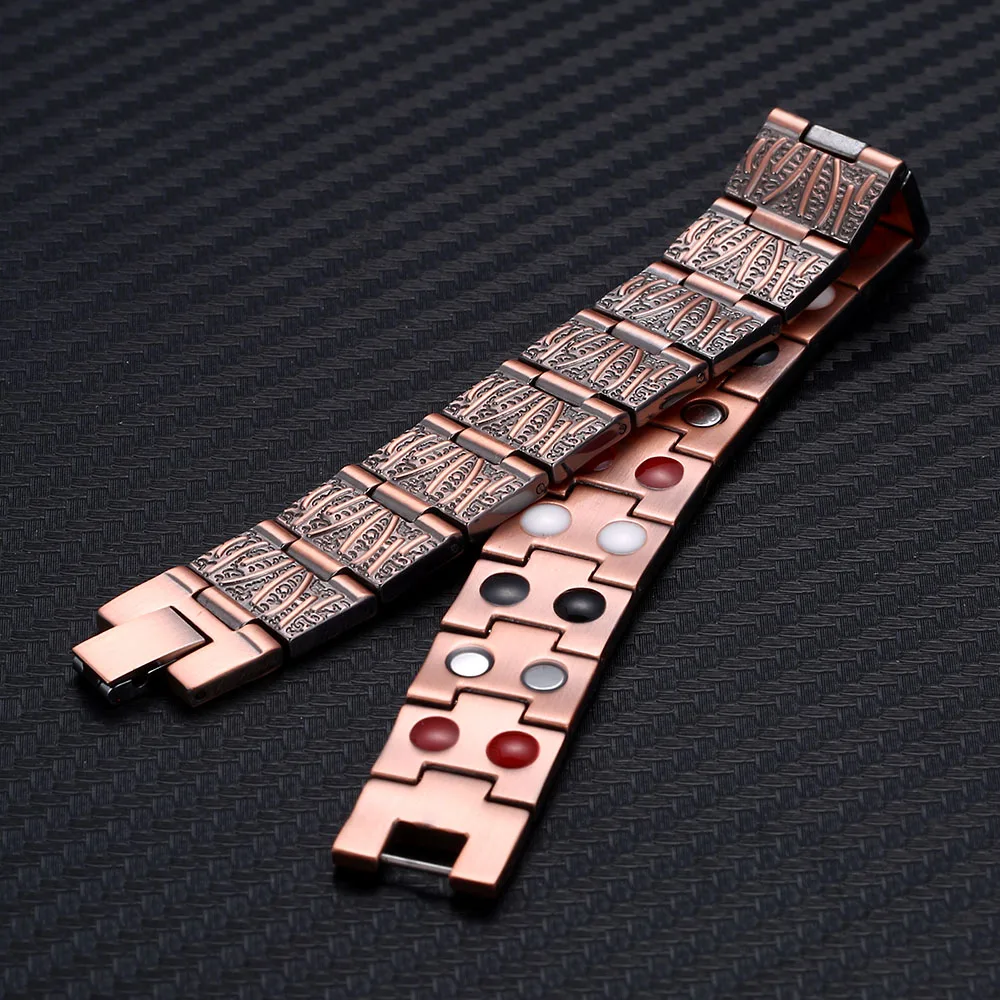 Pure Copper Magnetic Bracelets For Men Ions Germanium Health Care Medical Energy Bracelets Jewelry