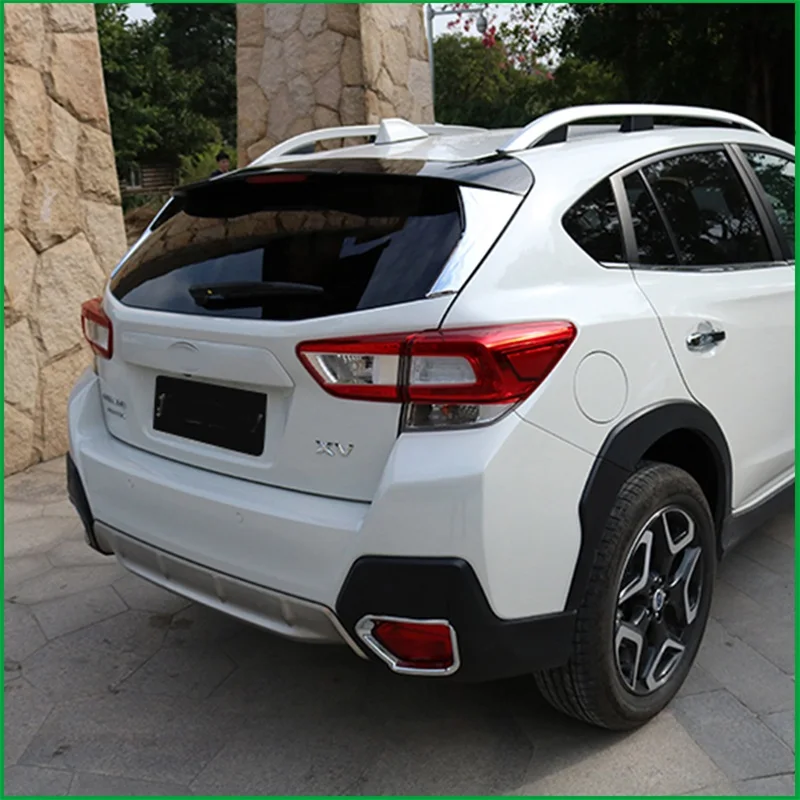 Car-Styling For Subaru XV 2018 2019 Car ABS Chrome Carbon Fiber Print Side Rear Window Spoiler Triangle Cover Trim Auto Parts