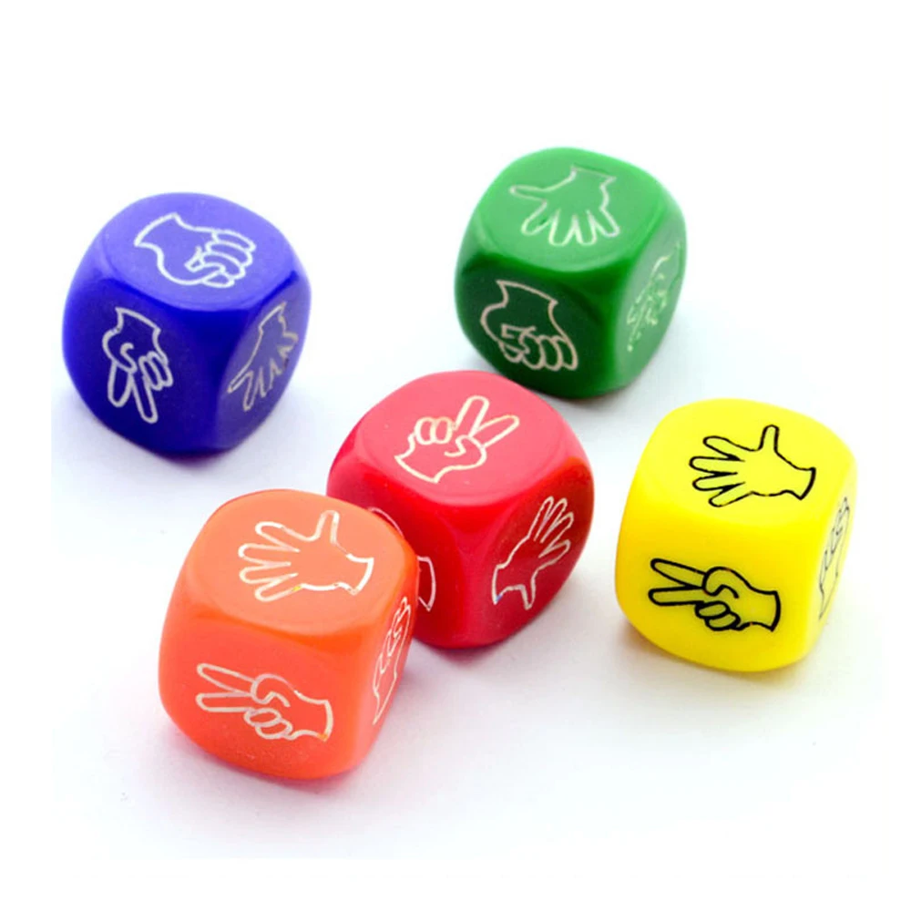 1pc Multicolor Carving Roshambo Game Dice 20mm High Quality Boutique Rock-Paper-Scissors Dice Round Corner Rock-Scissors-Paper