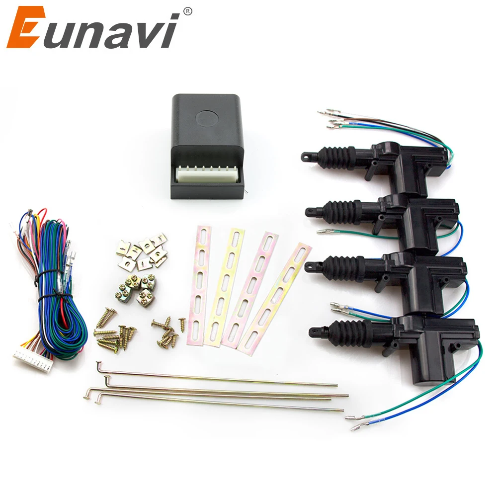 Eunavi Universal Car Power Door Lock Actuator 12-Volt Motor (4 Pack) Car Central Locking Keyless Entry System