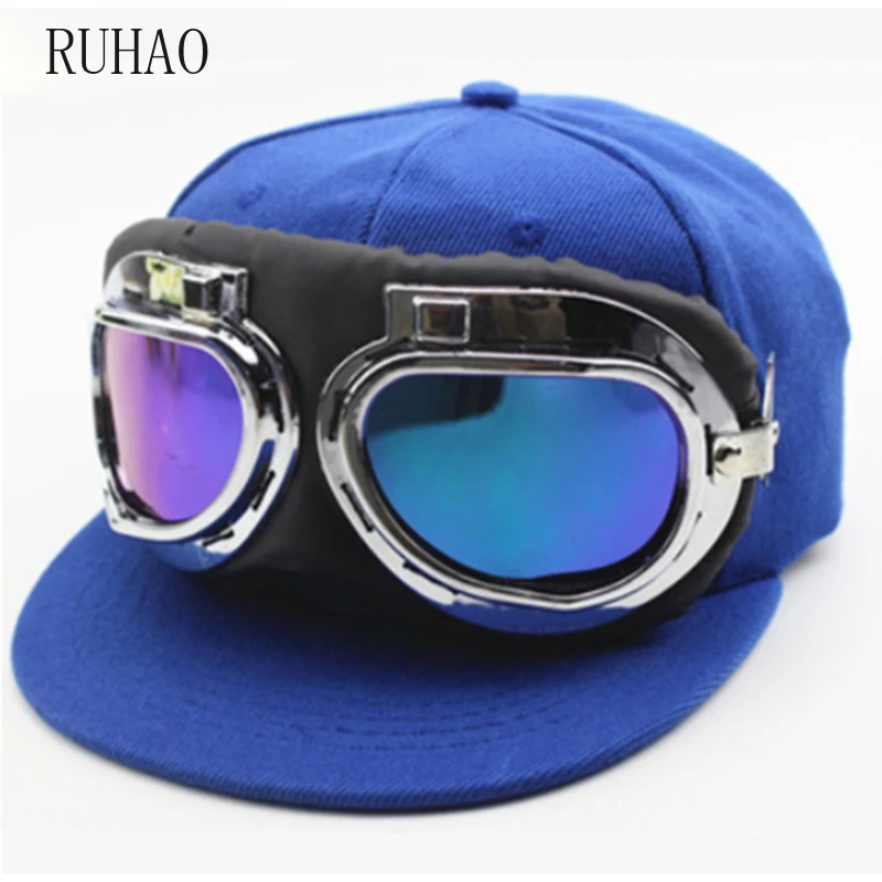 RUHAO 2019 Men's Boy Baseball caps Black glasses aviator hat dad hat gorras para hombre snapback Bone Hip Hop Cap