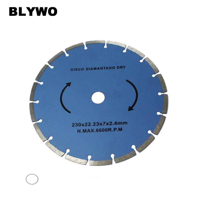 Lame de scie diamantée, 230mm, pour coupe à sec continue, avec tige de 22mm pour le revêtement en Fiber de ciment