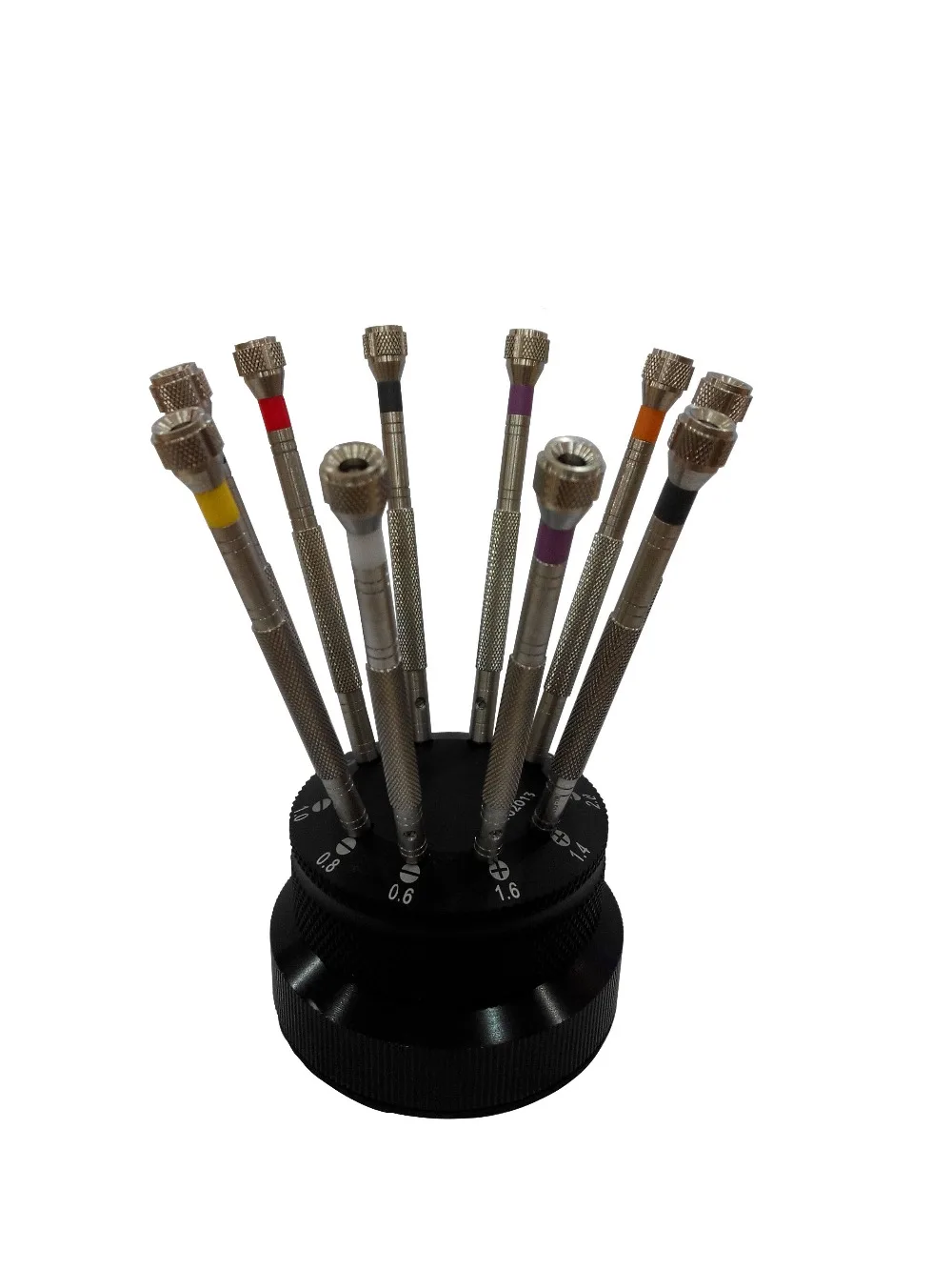 Set of 10pcs Stainless Steel Screwdrivers with Rotating Stand For Watch and Jewelry Repair