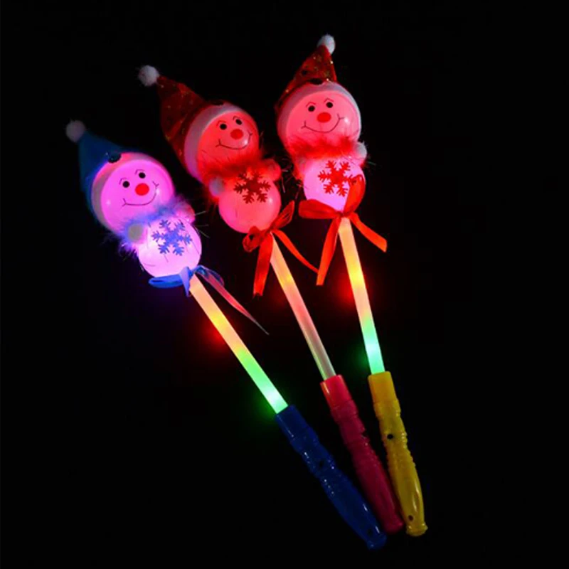 Flash toy flash light toy led snowman stick glow stick for Christmas party concert props lights led toy Christmas stick 36pcs