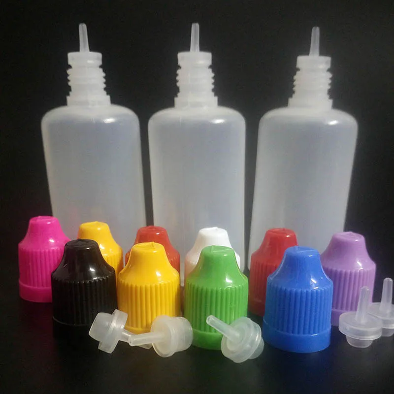 PE 50ML Dropper Bottles Plastico E-Cig bottle Eye liquid Oil Dropper Dispenser Bottles With Childproof Cap 50pcs