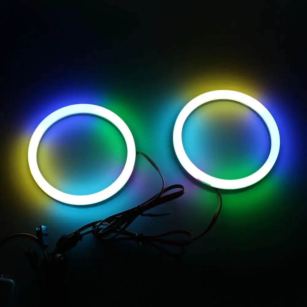 RGBW Angel Eyes Revolving Dynamic Cotton LED Sequential Flowing Bluetooth Wireless Control 70mm 80mm 90mm 100mm 106mm 160mm