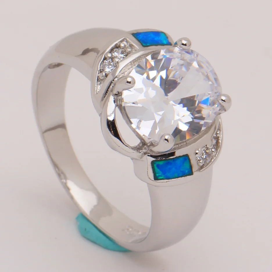 

Big Blue opal rings for women New Fashion Hot Sale Brand Jewelry On Sale Top Quality Finger Rings