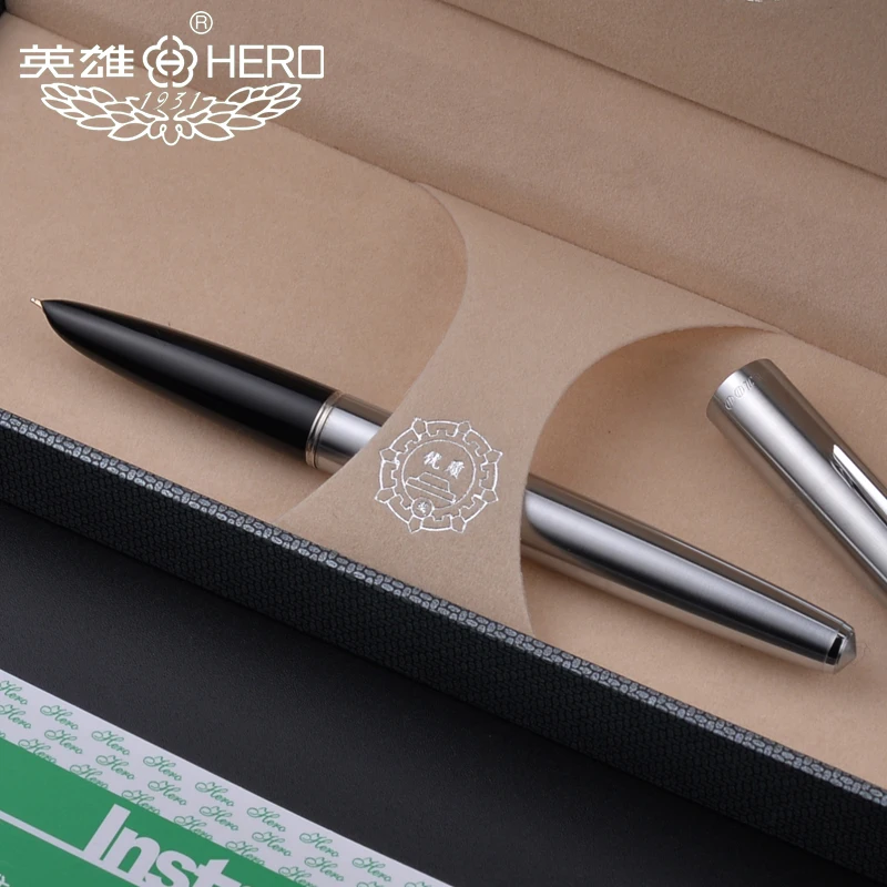 All-Steel old factory genuine hero 100 steel 14K nib Classic antique teacher collection calligraphy gift box pen pimio