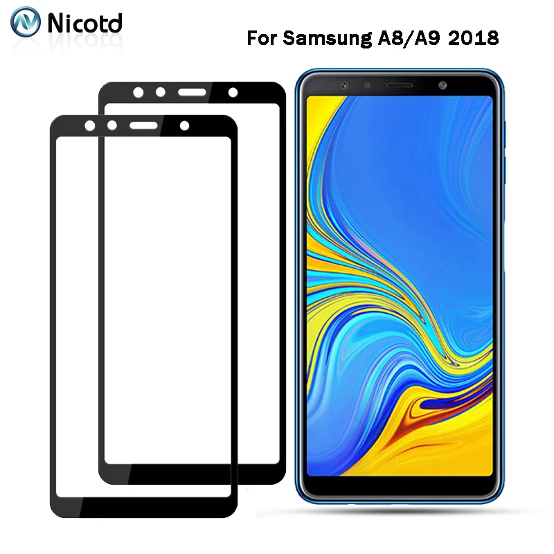 Защитная пленка для экрана Samsung Galaxy J4, J6 Plus, A5, A7, A3, 2018, закаленное стекло, 2 шт.