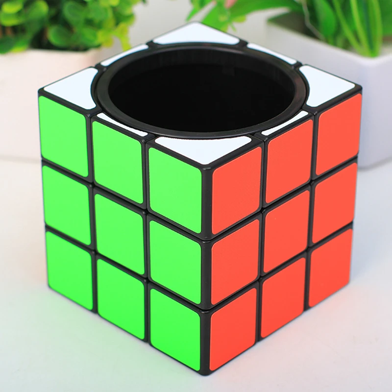 9.5cm caneta titular caso mealheiro 3x3x3 cubo mágico torção quebra-cabeça decoração do escritório presentes brinquedos para crianças adultos 9.5cm