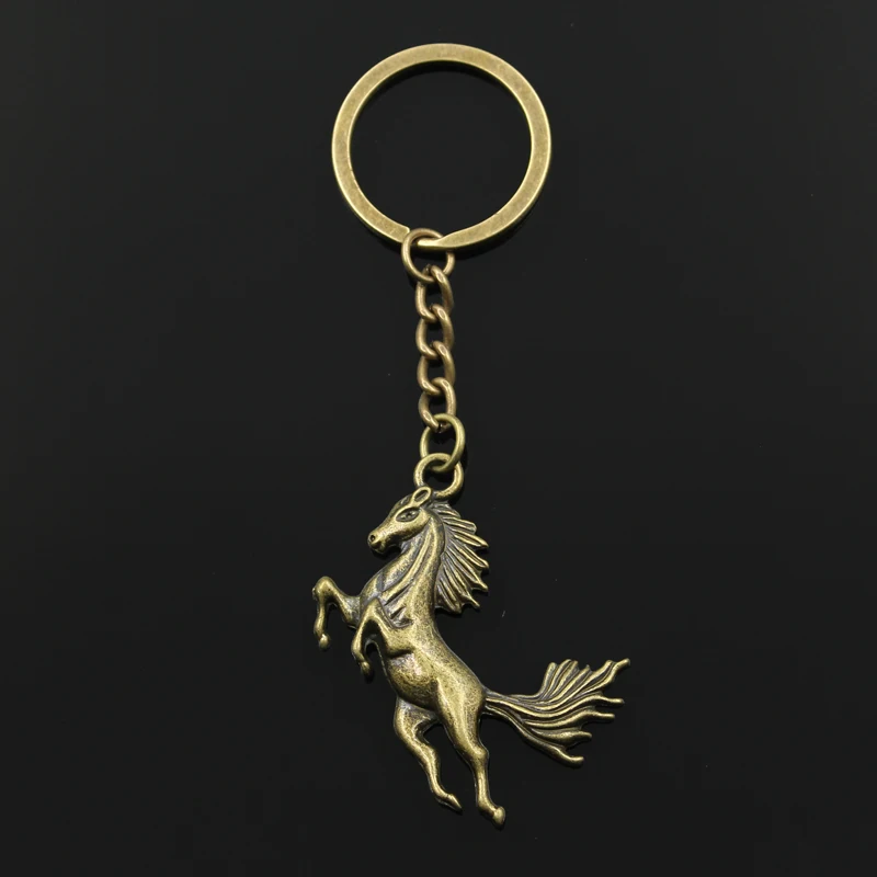 New Fashion Keychain 51x32mm Running Horse Pendants DIY Men Jewelry Car Key Chain Ring Holder Souvenir For Gift