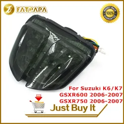 For Suzuki GSXR600 GSXR750 K6 K7 06-07 Motorcycle Accessories LED Rear Brake Turn Signal Tail Light GSX-R600 GSX-R750.