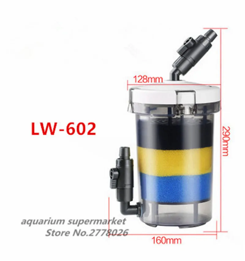 SUNSUN 1 piece transparent LW-602/LW-603 aquarium prefilter with filter cotton mini fish tank filter barrel without pump