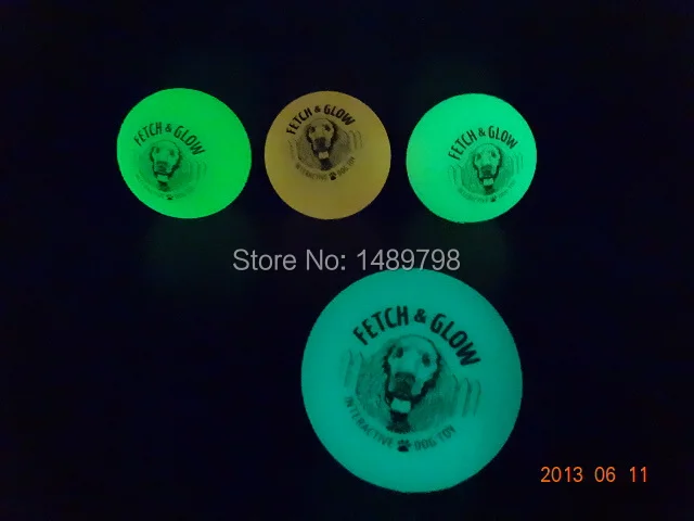 Fetch and Glow Ball - Medium American Dog Toys GLOWS Small Size Solar Energy to Power Night Grow Up Play in Night