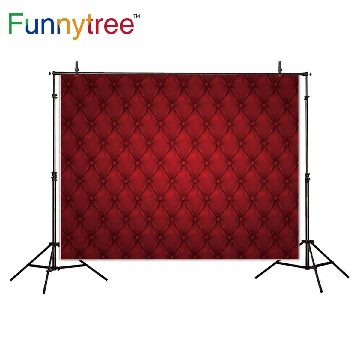 Funnytree backdrop for photographic studio tufted red soft vintage professional background photocall photobooth photo prop