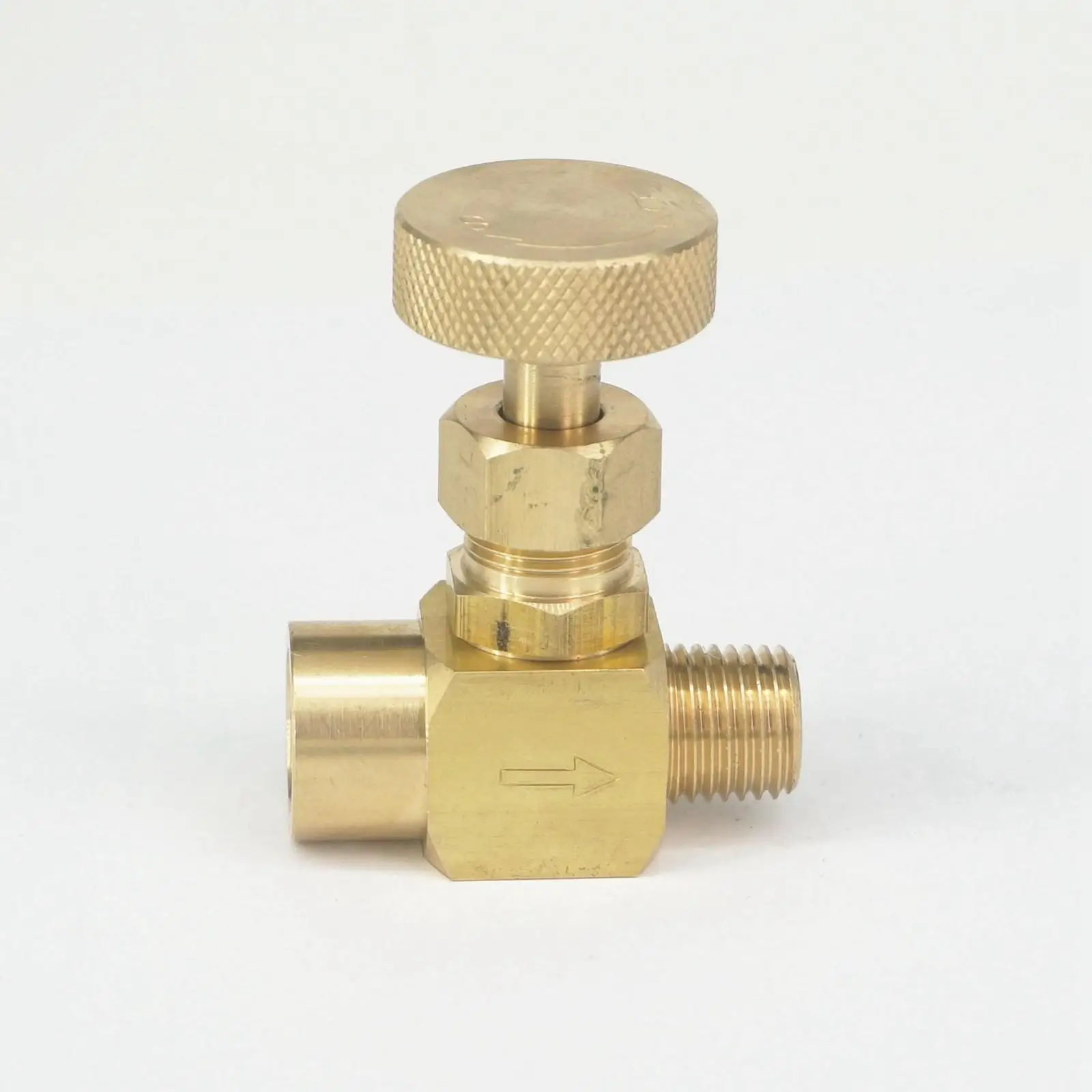 

1/4" NPT Male To Female Brass Needle Valve Flow Control 1000 PSI WOG Plumbing Propane Gauge