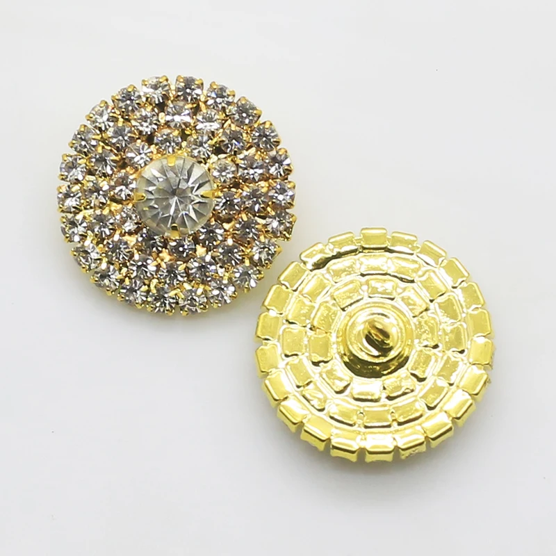 ZMASEY Sale New 5pcs/lot 25mm Rhinestone Buttons Shank Decoration Wedding Fit Ribbon Hair Supply Full Invitation Diy Accessories