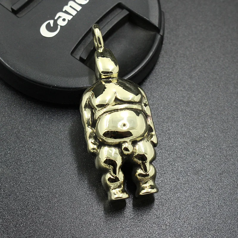 1PC Brass Lucky Fat Pendant EDC Personality Hand Gift Outdoor Camping Equipment Polishing Type Tools