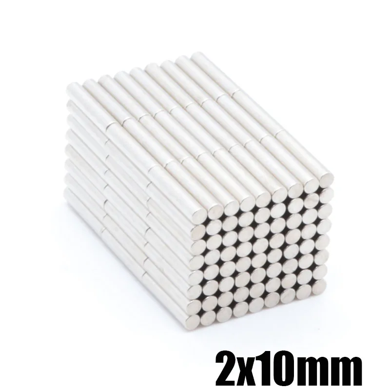 

200pcs 2x10 mm Rare earth magnets cylindrical D2X10mm neodymium iron boron magnets magnetic steel strong magnetic 2*10mm