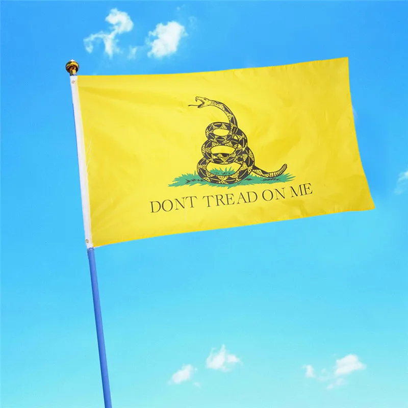 1 Pcs New Huge 3x5 Feet Dont Tread on Me Gadsden Flag Banner State Flags Home Decor Hanging Flags Office/Activity/Parade 80g