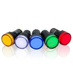 AC/DC 24V 22mm 5pcs/lot Panel Indicate Led Signal Light Brightness Warterproof Indicator Indicating Lights Hole Size AD16-22D/S