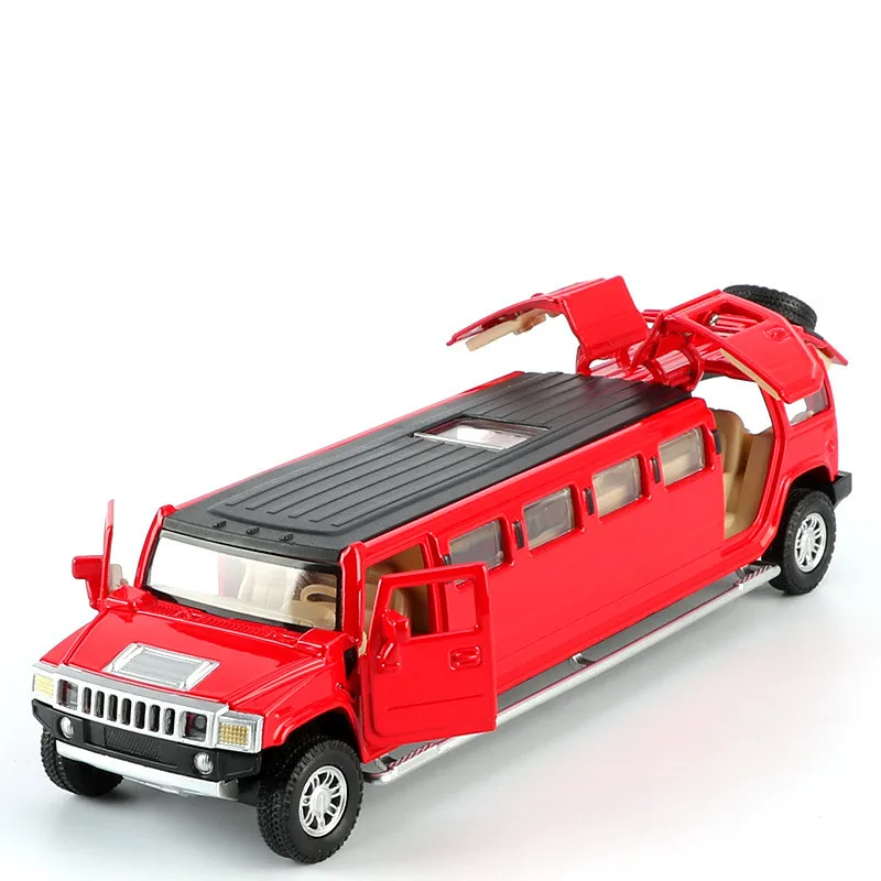 

Sale 1:32 lengthened Hummer off-road alloy model,simulation die-cast metal sound and light pull back toy car model,free shipping