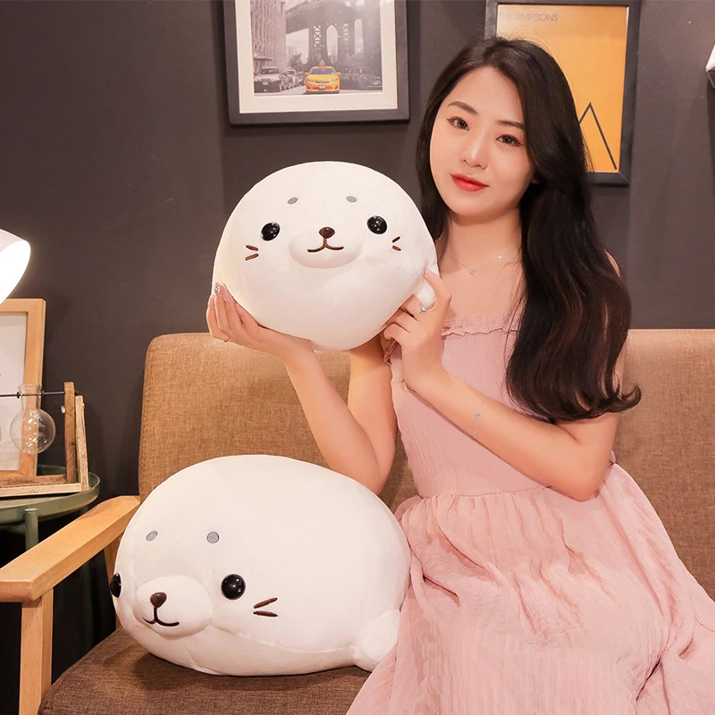 50/60cm Cute Soft Animal Sea Lion Doll Baby Sleeping Pillow Cartoon Marine Animals Seal Plush Stuffed Toy Kids Girls Lovely Gift