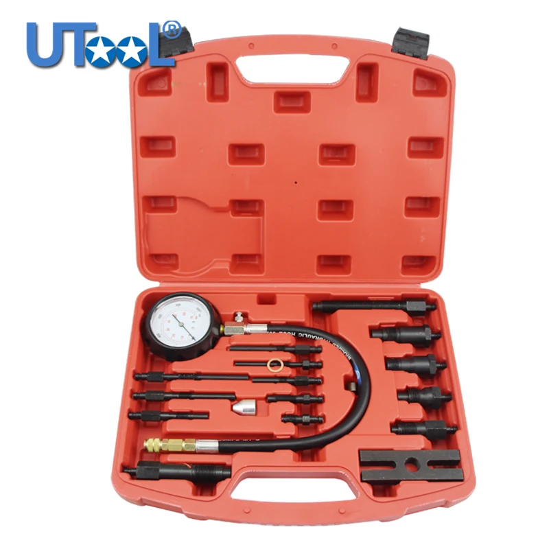 TU-15B Professional Diesel Engine Cylinder Compression Tester Tool Kit Set Pressure Gauge Tester Kit Set Detection Table