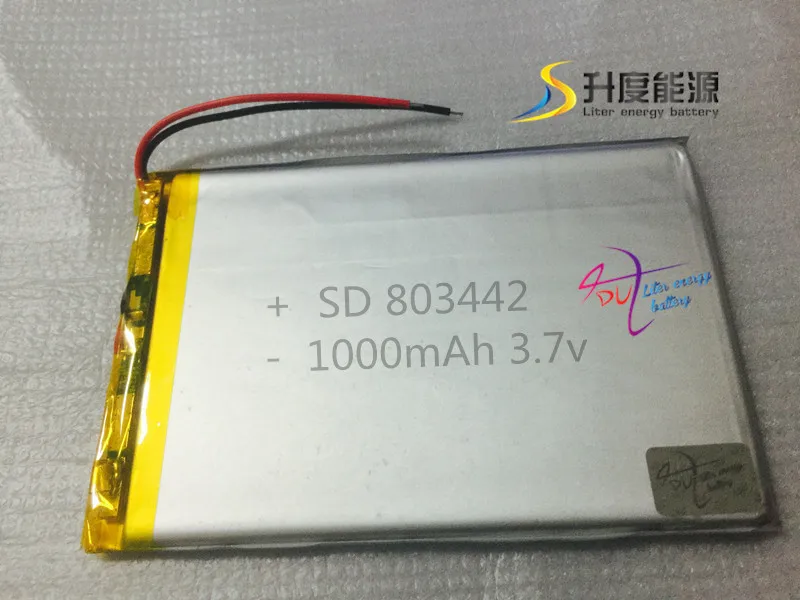 SD Hot selling 3.7v small size lipo battery 803442 1000mAh