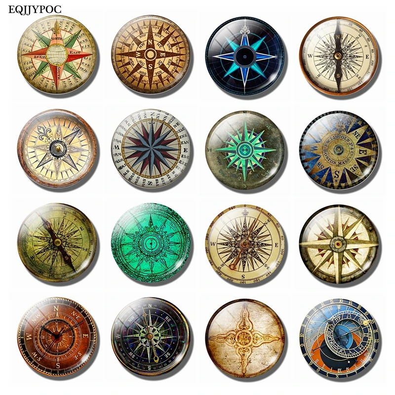 Retro Compass Fridge Magnets Removable Steampunk Style Magnetic Whiteboard Message Refrigerator Stickers Not Really A Compass