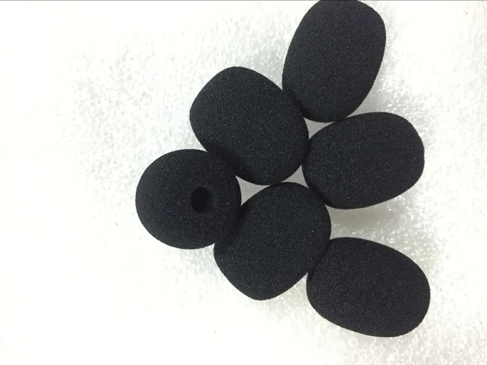 Linhuipad-cubiertas de espuma para micrófono, accesorio para parabrisas con agujero de 6mm, 30mm de longitud interior, 10 unids/lote, envío gratis por correo