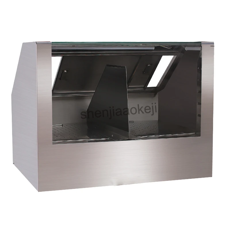 

Popcorn insulation cabinet heating display cabinet Commercial Stainless steel slide cover popcorn warmer glass display cabinet