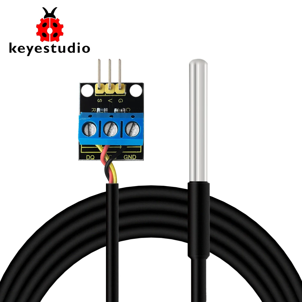 Keyestudio  18B20 датчик температуры  Waterproof /Stainless steel Temperature Sensor With Module(Black and