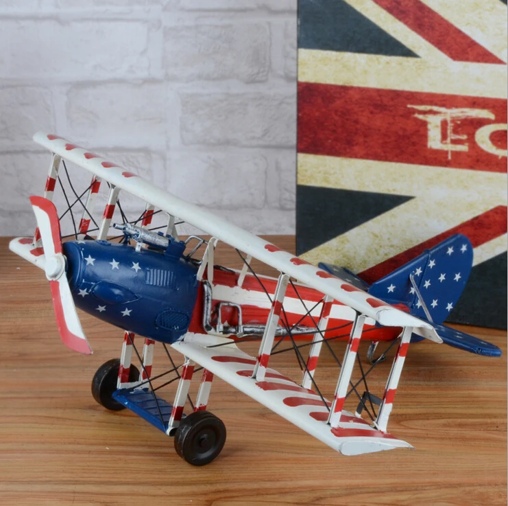 D creative Home Furnishing European antique British flag model plane decoration photography props decorations ornaments