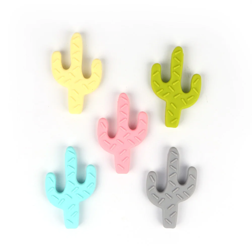 TYRY.HU 1 PC Cactus Silicone Teether Baby Teething Pendant Nursing Soft Silicone Beads Safe Toys For DIY Teething Necklace