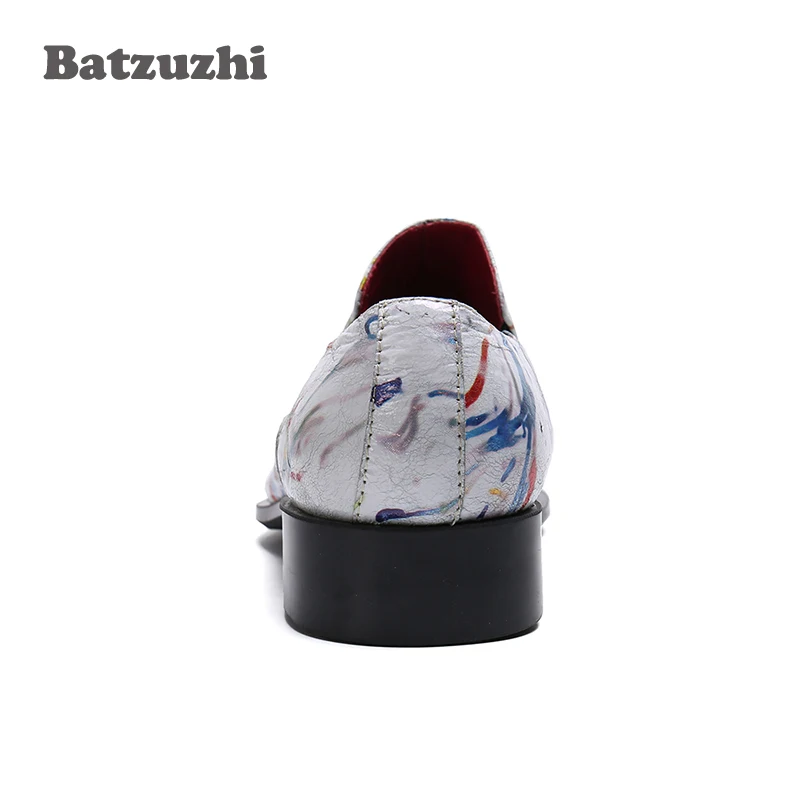 Batzuzhi Handmade Men's Shoes Slip on Designer's Leather Dress Shoes Man Low Heels Fashion Business, Party and Wedding Shoes Man 5