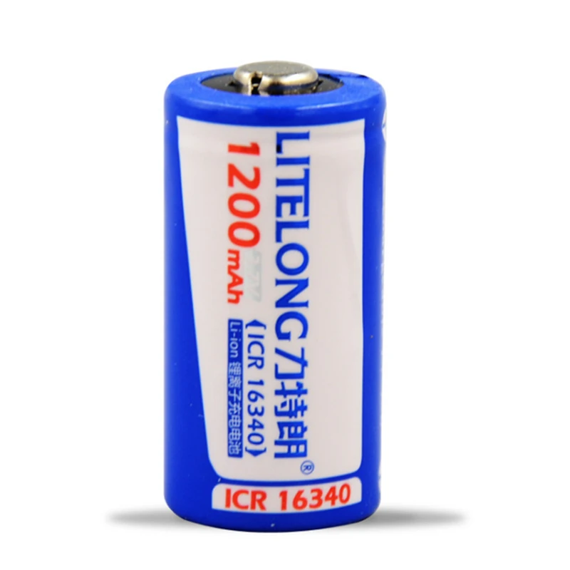 2 sztuk High Power 3.7V 1200mAh CR-123 16340 akumulator chroniony akumulator litowo-jonowy akumulator litowy wielokrotnego ładowania