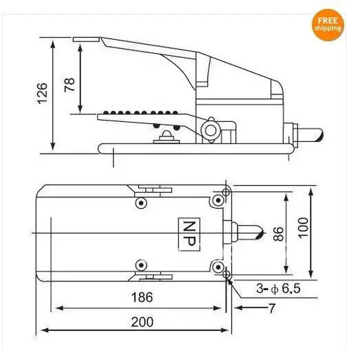 CFS-302 250V 15A Foot Pedal Switch For CNC Machine