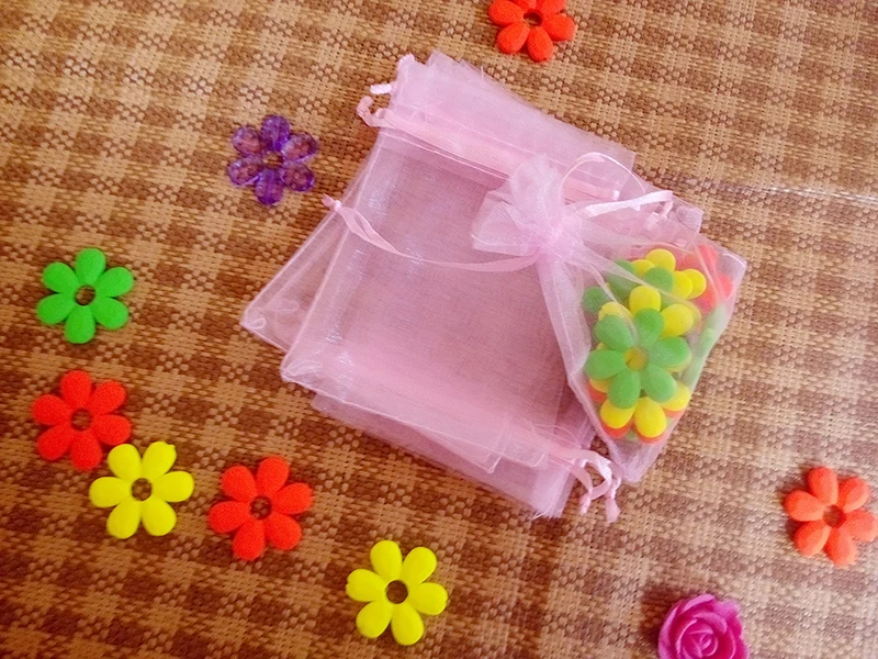 

2000pcs 15*20cm Pink Organza Gift Bag Jewelry Packaging Display Bags Drawstring Pouch For Bracelets/necklace/wed Mini Yarn Bag