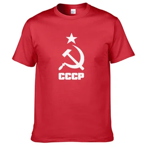 2019 Summer CCCP Russian T Shirts Men USSR Soviet Union Man Short sleeve T-shirt Moscow Russia Mens Tees Cotton O Neck Tops Tee