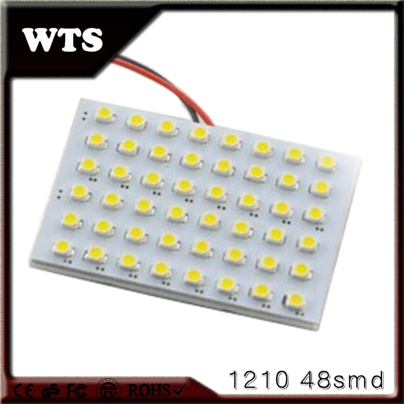 4pcs Super Bright T10 Panel 1206 48 SMD LED Light Festoon Dome Bulb Lamp Adapters Interior Room Door Auto reading light