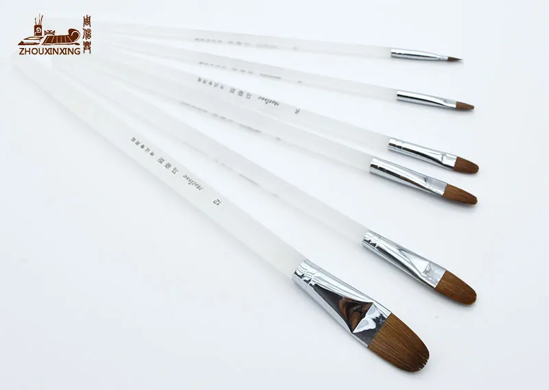 6pcs/Set,High Quality weasel hair Organic rod Watercolor Acrylic Gouache painting brush paint brush art supplies brush pen