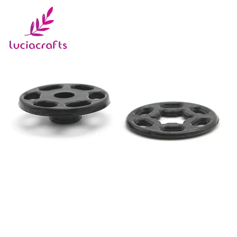 20 set Nero/Bianco/Trasparente In Nylon Invisibile Chiusura a scatto Pulsante Stud Cucito fai da te Accessori per indumenti E0517