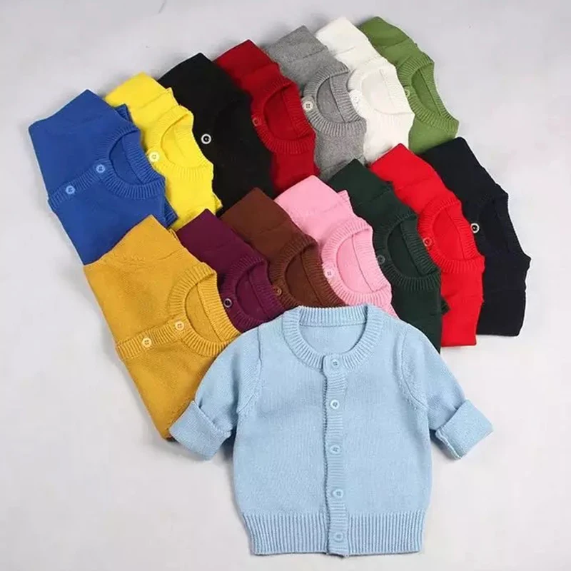 Baby Boys Girls Cardigan Autumn Spring Cotton Sweater Top Baby Children Clothing Boys Girls Knitted Sweater Kids Spring Wear